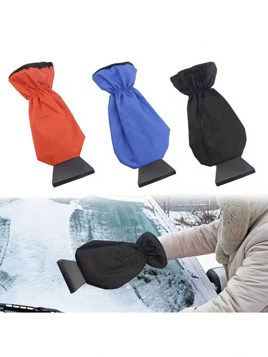 Car Ice Scraper With Warm Fleece Gloves, Snow Shovel And Squeegee, Ice Scraper And Snow Brush, Car Snow Removal Set, Winter Car Accessories, Windshield Ice Scraper, Car Winter Brush