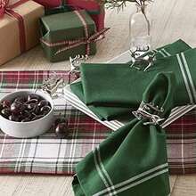 DII 100% algodón, Lavable a máquina, Mantel Individual a Rayas francesas para cenas, Verano y picnics Aire Libre, (Red Stripes), Table Runner - 14 x 72, 1(Verde bálsamo) - Multicolor - Ver 6