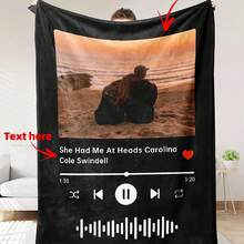 1PC 280gsm1pc Custom Photo Blanket, Custom Flannel Blanket With Photos And Text, Bedding Blanket, Custom Blanket For Bed, Custom Pictures Blanket, Personalized Photos Blanket For Family, Custom Image Blanket, Personalized Family Blanket With Image Washable Cute, Funny Custom, Unique, Personalized Ideal Gifts For Boyfriend, Ideal Gifts For Girlfriend, Ideal Gifts For Him, Ideal Gifts For Friends Boyfriend, Girlfriend, Friends Sofa, Bed, Car, Tea Room, Bedroom, Living Room, Bathroom, Dining Room,For Office - 彩色 - 查看 4