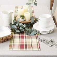 DII CBBB01333 Homespun - Mantel Individual, diseño de Cuadros, Homespun Plaid, Placemat, 1, 1(Table Runner, 13x72") - Multicolor - Ver 4