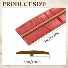 1条 1米x5厘米 模压柔性自粘T型地板过渡条，可弯曲T型橡胶装饰T型过渡条，易于DIY安装，适用于硬木、复合板和瓷砖地板的缝隙覆盖，也适用于瓷砖与复合地板的过渡（100x5厘米） - 彩色 - 查看 3