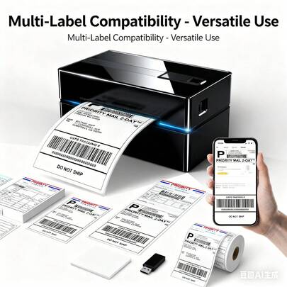 Bluetooth Thermal Shipping Label Printer, Wireless 4x6 Shipping Label Printer For Shipping Packages, Support Android, IPho Ne And Windows, Widely Used  Bluetooth Thermal Shipping Label Printer, Wireless 4x6 Shipping Label Printer For Shipping Packages, Support Android, IPh O Ne And Windows, Widely Used