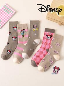 Disney 5双正品刺绣女袜，米奇刺绣新年礼物袜，卡通圣诞新年动漫人物英雄袜，新颖有趣的袜子，适合任何节日和日常穿着 - 彩色 - 查看 4
