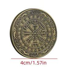 1/3Pcs Nordic Viking Pirate Solomon Guidepost Compass Bronze Coin Commemorative Medal Talisman Souvenir Crafts - Bronze - View 9