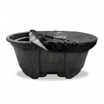 100 Gallon Oval Stock Tank Insulated Cover,Ice Water Ther.Apy Ice Bath Covers Cold Water Cover With Insulation Aluminum Foil,Keep Water Trough Clean, Black,One-Size,100-GallonTank(ColdSnapFoil)
