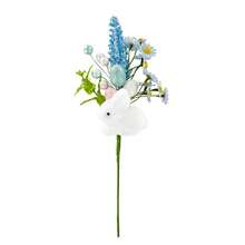 Easter Egg Picks Colorful Artificial Bunny Leaf Easter Floral Arrangements For Table Centerpieces Decorations