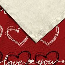 1pc Heart Pattern Table Runner/Placemat, Suitable For Holidays, Parties, Birthdays, Dinners, Kitchen, Dining Room, All Seasons Home Decor - Multicolor - View 9