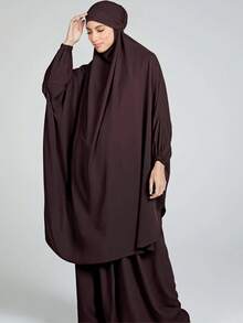 一套祈祷长袍 - 包括头巾和裙子，奢华女士宽松舒适设计，适合任何身材，适合女性日常穿着，私密性好。 - 彩色 - 查看 12