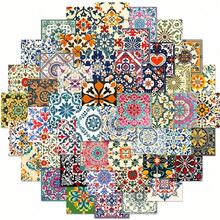 50/100片装窗花贴纸套装，装饰性防水乙烯基贴纸，适用于剪贴簿、水瓶、行李箱、笔记本电脑、日记本、青少年及成人艺术手工制作 - 彩色 - 查看 13