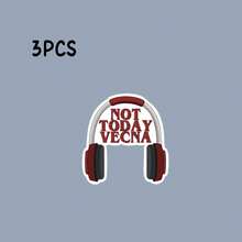 “今天不行”乙烯基贴纸 - 有趣的龙与地下城主题贴纸，耳机和泪滴图案设计，哑光表面，不对称形状，自粘式，适用于汽车、卡车、SUV、笔记本电脑、水杯、船只、墙壁、汽车贴花、车辆贴纸 - 彩色 - 查看 12