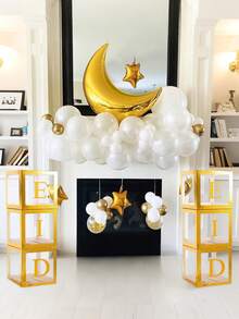 3pcs Gold Balloon Boxes, Balloon Box, Building Block Party Supplies Colorful Balloon Box, Shower Balloon Box, Building Block Birthday Party Decorations For Adults, Birthday Party Decorations - Multicolor - View 7