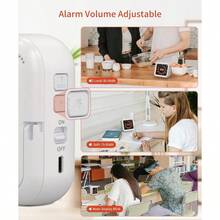 HAWTDigital Visual Timer - Max 11H 59M Rechargeable Countdown Timer With VA Display Clear Digits Adjustable Volume And Brightness Magnetic Digital Timer For Kitchen Classroom Office White - White - View 6