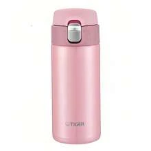 Tiger MMJ-A36C 360ml Insulated Water Bottle, One-Touch Opening Lid, Lightweight And Portable For Outdoor Travel, 304 Stainless Steel, Triple Leak-Proof Function, Peach Mousse PB Flavor