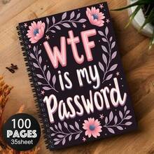 1本螺旋密码笔记本，用于记录互联网网站的详细登录信息，帮助您保持井然有序。 - 彩色 - 查看 4