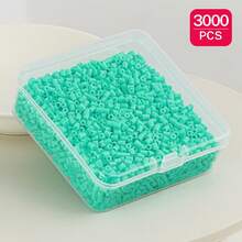 3000 hạt nhựa dẻo mini trong suốt 2.6mm, dạng ghép hình pixel, hạt sắt nung chảy, chất lượng cao, quà tặng thủ công tự làm, hoàn hảo cho Giáng sinh, Halloween và các dịp lễ khác. - Đậu - Xem 14