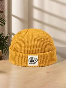 男士针织帽，1顶，带布标“HERE FISHY”，时尚个性，适合钓鱼、滑雪、露营、情侣佩戴，弹性帽型，秋冬季款。 - B - 查看 14