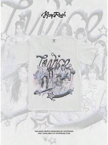 TWICE This Is For World Tour Graphic T Shirt, ONCE Kpop Fan Gift, Nayeon, Jeongyeon, Momo, Sana, Jihyo, Mina, Dahyun, Chaeyoung, Tzuyu - 白色 - 查看 9