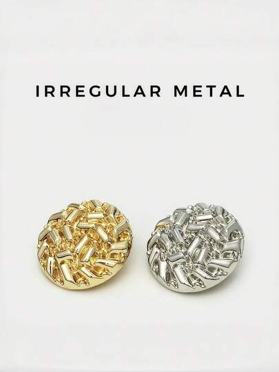 10 nasturi metalici chic țesuti pentru blazer, haine, pulovere | Accesorii de cusut la modă, cu relief neregulat de lux