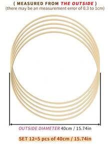 5 chiếc vòng tre trang trí ngoài trời hình lông vũ màu be, thích hợp treo trong vườn nhà, đám cưới, kiểu chuông gió Mori, vòng trong bằng tre, trang trí tường phòng ngủ, phù hợp cho Halloween, Giáng sinh và các ngày lễ khác, khung treo đan, cũng có thể dùng để thêu tay, thêu chữ thập, vòng thêu tròn bằng tre. - Màu be - Xem 22