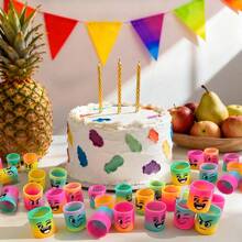 12/24/36/60个装彩虹派对小礼物，迷你塑料玩具，随机形状和颜色，减压弹簧玩具，适合作为男女生日礼物、嘉年华奖品、礼品袋填充物 - 彩色 - 查看 2