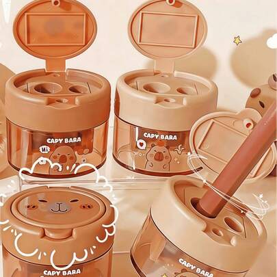 1/3/7 Pcs Cute Capybara Pencil Sharpener, Luxury Fashion Cool Stationery, Random Color, Novel Pencil Sharpener Design, Suitable For Birthday Decor, Unique Design, Fun School Supplies And Teacher Reward Gifts, Cool Soft Teacher Stationery, Suitable For Graduation Season, Eid Al-Fitr, Independence Day And Back To School Season (Excluding Packaging Box)