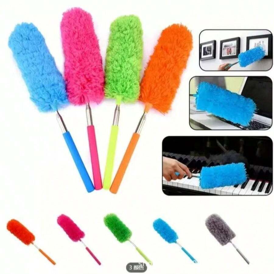 1pc Extendable & Bendable Ultra-Fine Fiber Duster, Household Cleaning Brush Tool, Adjustable Length, Flexible Brush Head, Dust Brush For Home AC, Car, Furniture - Multicolor - View 1