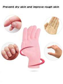 زوج من قفازات الترطيب للأيدي، لتليين وتقشير الجلد الجاف والمتشقق، أدوات العناية باليدين، من السيليكون الناعم والجل، لإصلاح البشرة، قابلة لإعادة الاستخدام، مناسبة للعناية باليدين، بيج/وردي، أدوات العناية، هدية، قفازات سيليكون ناعمة، قفازات ترطيب جل سبا، قفازات مرطبة بالصبار لإصلاح الجفاف، مقاس واحد يناسب الجميع، مثالية للترطيب المنزلي، قفازات ترطيب اليدين، هدية لأمي، عيد الأم، اكسسوارات السفر
