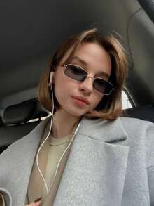 1副复古美式金属时尚眼镜方形小框奢华街头摄影时尚眼镜 - A - 查看 7