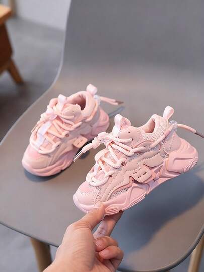 Los niños de doble malla zapatos deportivos femeninos un pie estribo zapatos casuales niños fondo suave zapatos individuales marea pops zapatos