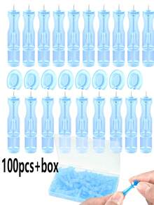 500pcs/300pcs/200pcs/100pcs/50pcs/30pcs/20pcs/10pcs Disposable Acne Needle, Blackhead Remover Tool, Pimple Extractor Kit, Designed For Men & Women, Facial Cleaning Tool, Portable, Individually Sealed, For Acne, Skin Cleaning - Baby Blue - View 15