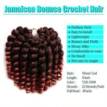XZGB 8 Inch Jamaican Bounce Crochet Hair 22 Strands 4 Packs Jumpy Wand Curly Crochet Hair For  8 Inch 4 Packs T1B-350# - T1B350 - View 2