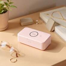3 In 1 Wireless Charging Ultrasonic Box Ultrasonic Water Cleaning Machine For Glasses Necklaces Bracelets Earrings Rings Razors Tea Sets Dentures - Baby Pink - View 7