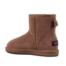UGG auzland sheepskin UGGauzlandsheepskin Australian Mini Classic Boots Men Women Unisex Premium Sheepskin Wool Water Resistant Ankle Boots Suede Upper Chestnut - Hạt dẻ - Xem 3