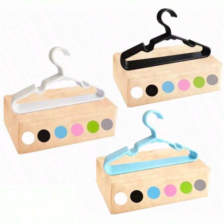 20pcs Plastic Shirt Hangers, Short Neck Shirt Hangers, Z-Shaped Shirt Hangers 30cm, Slim Lightweight Coat Hangers For Shirts Hoodies Jackets Dresses, Space-Saving Non-Slip Closet Organizers For Home Dorm Apartment, Baby Kids And Adult Wardrobe, Travel-Friendly Multi-Purpose Hangers For Seasonal Closet Refresh, Gift-Ready Back-To-School And Holiday Closet Makeover, Easy-Store Stackable Design - Multicolor - View 1