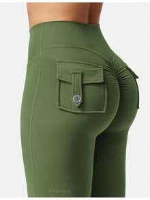 Winter Clothes For Women Leggings For Women Flare Leggings With Pockets For Women Scrunch Workout Leggings Butt Lifting Gym Yoga Pants,Winter Clothes For Women,Leggings For Women, Fall Clothes For Women Christmas Gifts - 軍綠色 - 查看 5