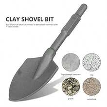 Bit de Cincel 1-1/8 Pulgadas para Martillo Rotativo Accesorio para Demolición Eléctrica 65A Herramienta de Reparación con Vástago Redondo Spade ShovelSpade & Shovel - como en la foto - Ver 3