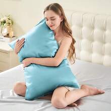INFIIXSO Silk Pillow Cases 2 Pack Standard Size, Ultra Smooth & Soft Mulberry Silk Pillow Case For Hair And Skin, Breathable Cooling Silk Pillowcase With Hidden Zipper (Ocean Mist, 20x26 Inches),2PackStandard(20inchX26inch),OceanMist - 海洋迷霧 - 查看 3