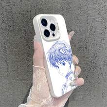 Line-Art EVA Case for  17 ProMax – 16 Color-Silver, 15 Silicone, 14 Men/12 Women,  13 New 8 Soft XS Premium Plus Full-Cover 11 Shockproof Mini Shell – Asuka 12, Rei 11, Shinji 10, Kaworu 9 Anime 7, JP Style 6, Series 5 Collectible - transparente - Ver 6