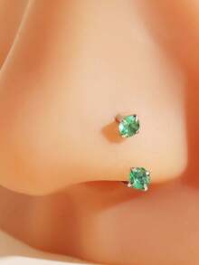 1pc Fashionable Minimalist Shiny Hypoallergenic Stainless Steel Zirconia Detachable Exaggerated Luxurious Elegant Multi-Color Body Piercing Nose Stud/Hoop For Men & Women, 1.0mm, Suitable For Holidays, Birthdays, Parties, Vacations And Daily Wear