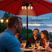 Luces para paraguas para patio al aire ultima intervension recargables inalambricas con regulador y temporizador 8 bombillas LED de color blanco calido brillantes perfectas para jardin patio - Marrón oscuro - Ver 7