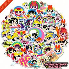 THE POWERPUFF GIRLS 50张可爱卡通贴纸，防水乙烯基贴纸，适用于水瓶、笔记本电脑、剪贴簿、滑板，生日礼物贴纸包[官方授权] - 彩色 - 查看 12