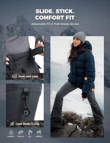 Women's-Snow-Ski-Pants Water-Resistant Fleece Lined Winter Hiking Snowboard Thermal Insulated 5 Pockets - Xám - Xem 5