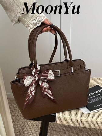 Women's Square Handbag, Fashionable & Elegant Business Scarf Matching Beige Crossbody Bag Suitable For Ladies, Girls, College Students