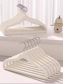 60pcs/10pcs/5pcs/Slip-Resistant Children's Clothes Hanger, Thickened Plush Hanger, Plush Hanger For Kids, Children's Clothes Rack, Suitable For Both Children's And Adult Clothes, Saves Wardrobe Space, Available In Multiple Colors, Beautiful Hanger - Màu be - Xem 5