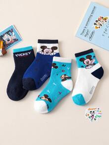 Disney 8/4/1 双正品儿童袜子，可爱家庭秋冬加厚保暖毛巾袜，女童船袜，韩版卡通男童冬袜，透气婴儿学生袜，地板袜，迪士尼袜子 - 彩色 - 查看 4