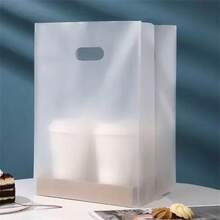 100pcs Clear Plastic Gift Bags With Handles, PET Material, Uncoated, Food-, With Salad, Cake, Pizza, Bread, Desserts, Candy For Weddings, Birthdays, Parties, Christmas, Halloween, Thanksgiving, Valentine's, Islamic New Year - Nhiều màu - Xem 1