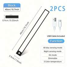 2 Pack Indoor Sensor Lights, Wireless Magnetic USB Rechargeable Night Lights, 3 Color Temperatures, Suitable For Wardrobe, Hallway, Locker, Bedside Lighting, Motion Sensor Cabinet Lights Suitable For Cabinets, Shelf Decoration - Multicolor - View 12