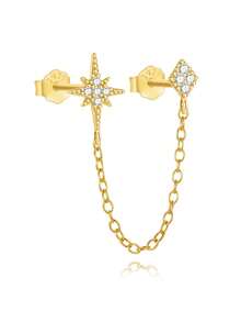 1 Bông tai đinh tán bạc Sterling 925 cho nữ, bông tai đinh tán sụn Cubic Zirconia nhỏ, không gây dị ứng, trang sức xỏ khuyên cơ thể, quà tặng Giáng sinh, ngày lễ tình nhân, sinh nhật - Vàng - Xem 17