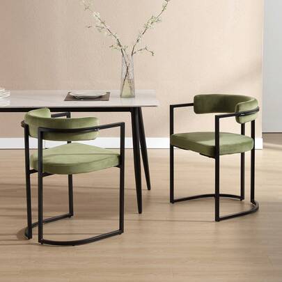  Chairus Dining Chairs Set Of 2 Faux Fur Kitchen Chairs With Metal Frame Modern Side Armchairs For Dining Room