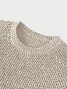 GRDR Maglione da uomo in maglia jacquard a trama fitta, tinta unita, basic, caldo e spesso, adatto per l'autunno/inverno